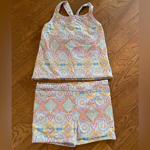 Colorful Geometric Tank Top and Shorts Set